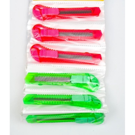 

Pisau Cutter Plastic - Art Knife Transparan Rencengan Termurah - Pemotong Per PCS