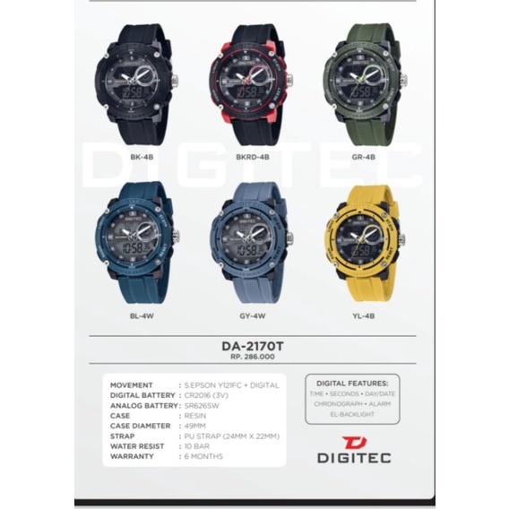 Jam Tangan Pria Keren Doble Time Digital DIGITEC 2021 /2093 /3112 /2170 Original
