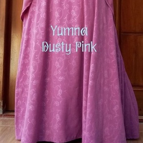 baju gamis Katun Jepang Motif Rasti, Bunga, Etnik, Retro, Polkadot, Vintage best seller-Embos Dusty Purple
