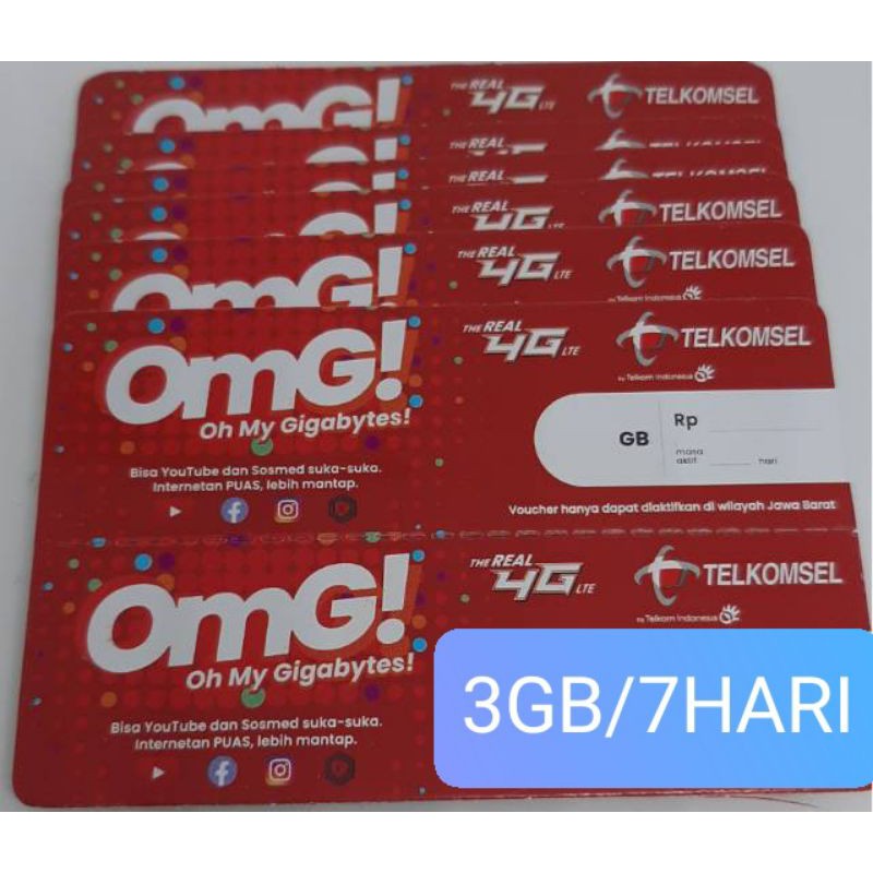 VOUCHER TELKOMSEL SUMBAGSEL ZONA 1 3GB