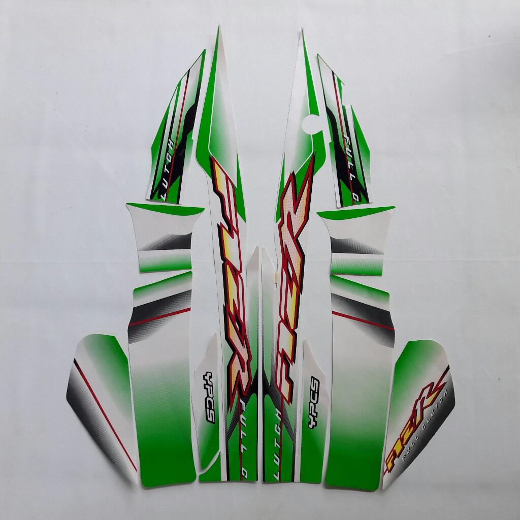 stiker striping motor yamaha f1zr 2003 putih-hijau