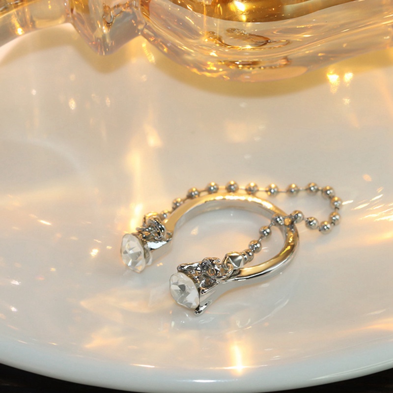 Fancyqube Cincin Sterling Silver 925 Desain Kupu-Kupu Hias Kristal Zircon Untuk Wanita