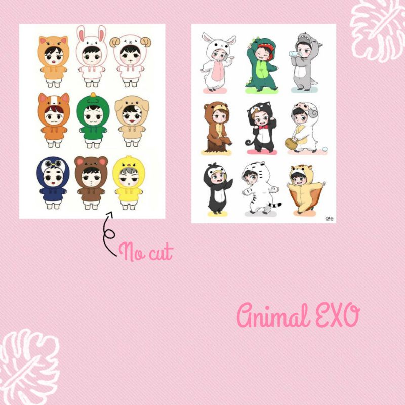 

Sticker sheet EXO animal / lucu / murah
