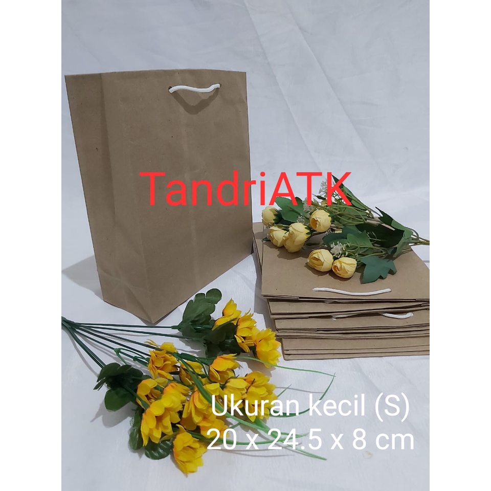 1 Lusin/ 12 Pcs Paper Bag  BahanTebal / Goodie Bag/Hand Bag Kertas / Tas Serbaguna Polos Tebal  (Kec