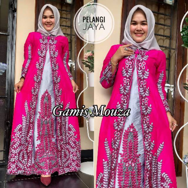 Gamis/Abaya set borsir mouza terbaru pelangi jaya