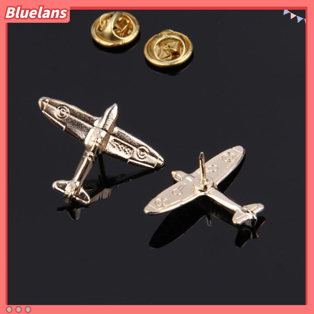 Bluelans Unisex Fashion Aircraft Shape Brooch Pin Suit Shirt Collar Badge Accessory Gift