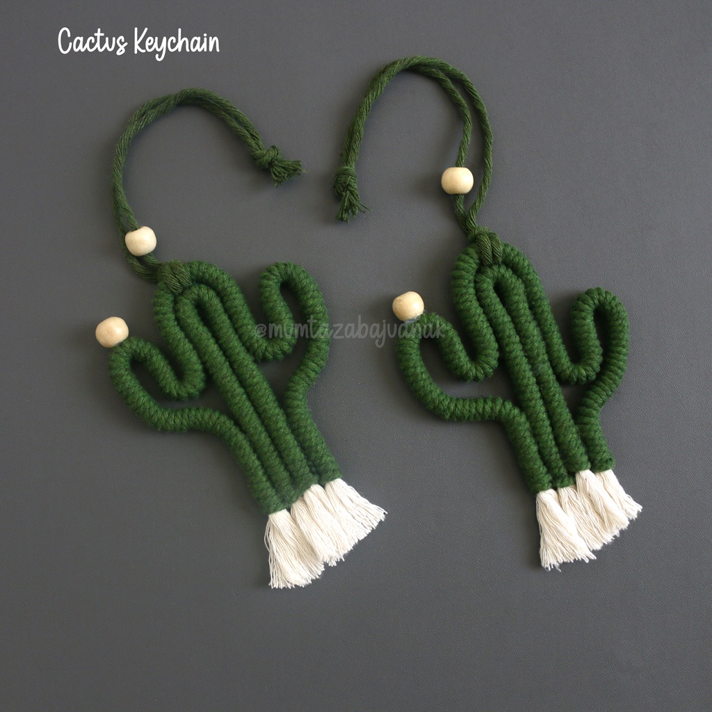 Bag charm Kaktus ~ Bagcharm Cactus ~ Gantungan tas ~ Ganci Macrame ~ Gantungan kunci tas anyaman ~ Gantungan tas jali ~ Hiasan mobil ~ Hiasan kamar ~ Souvenir