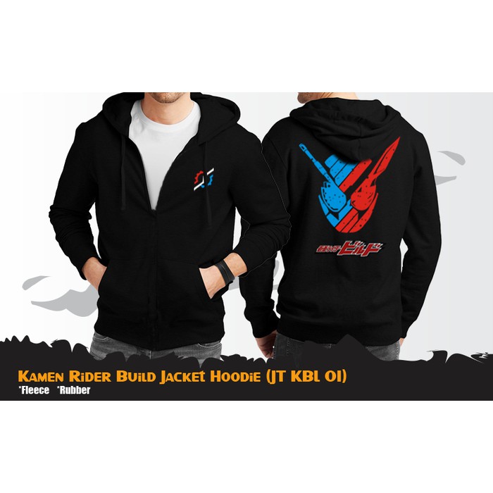 Jaket Kamen Rider Build Cosplay Black Casual Hoodie JT KBL 01
