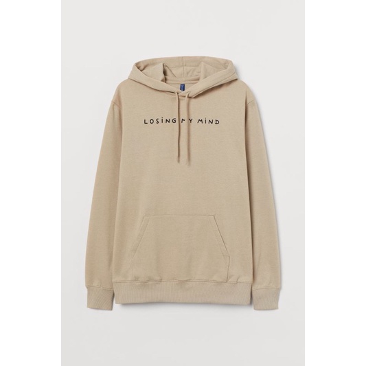 ( 8.8 ) Hoodie H&amp;M Unisex Sablon Nostalgic Vibes Cream, Katun, Free Papper Bag