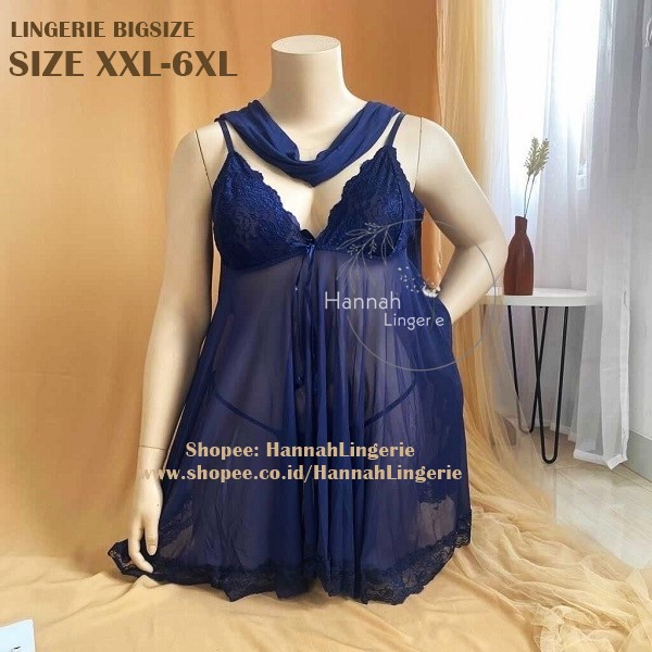 6XL-XL Lingerie JUMBO BIGSIZE 6XL 5XL 4XL 3XL XXL XL Baju Tidur Seksi Lingerie Wanita Marun Biru Kado Pernikahan Isi Seserahan Pengantin Baju Malam Pertama 965