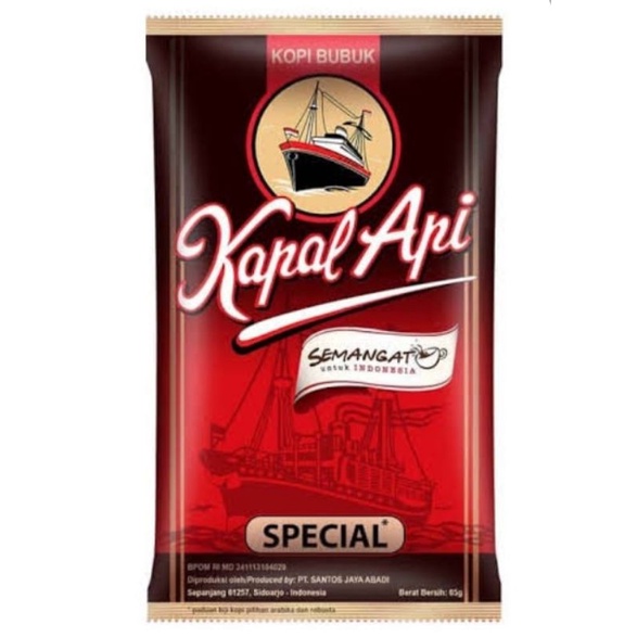 Kopi Kapal Api Tanpa Gula Sachet 65gr