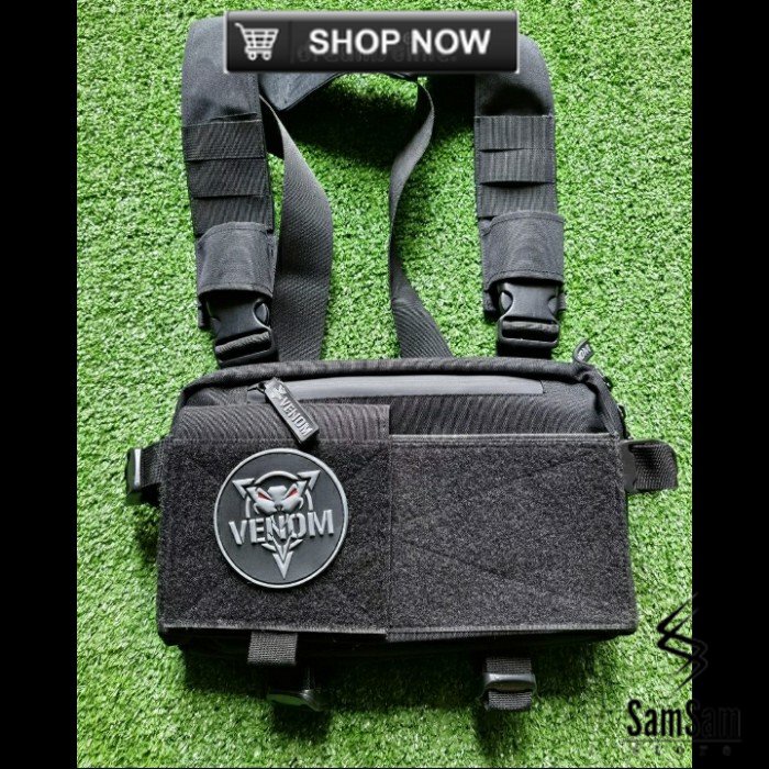 Tas Dada Hitam Chest Bag Rig Venom Tactical Black