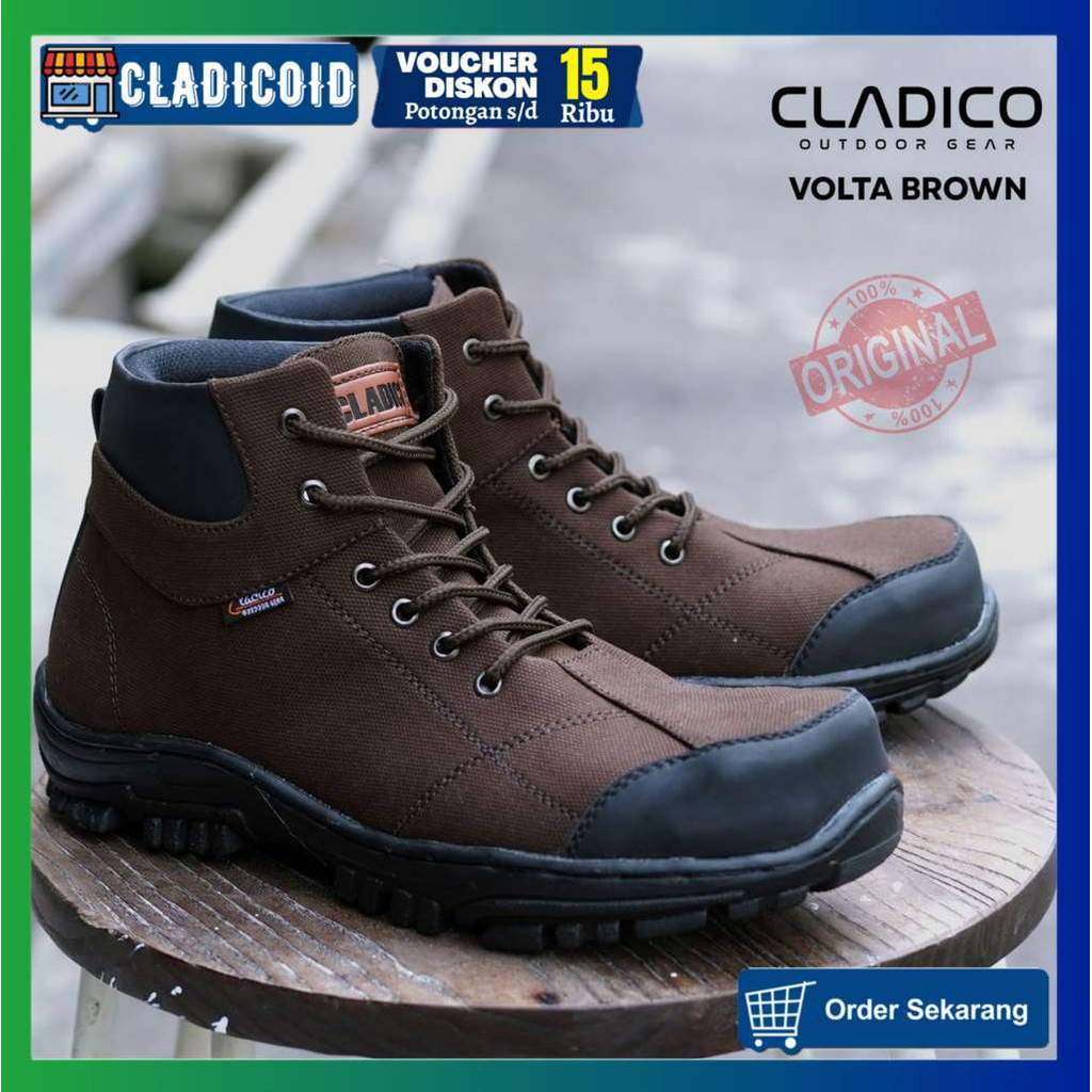 SEPATU SAFETY PRIA UJUNG BESI KERJA LAPANGAN PROYEK OUTDOOR MODEL KEREN CLADICO VOLTA ORIGINAL