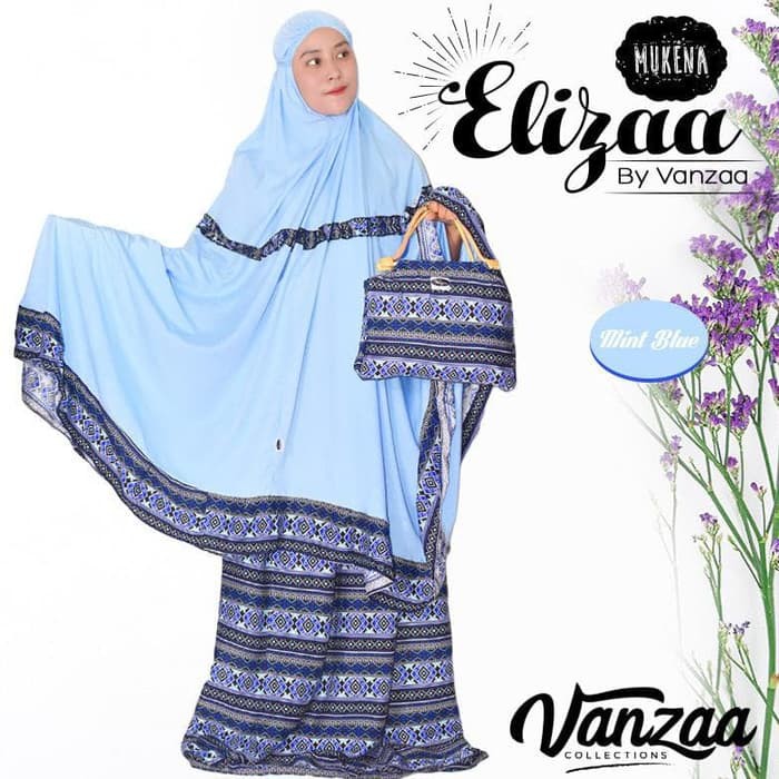 BIG SALE Mukena Premium Mukena Elizaa premium by Vanzaa Etnic | mint BLUE B0093