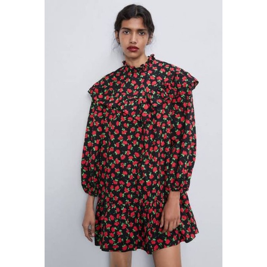 Zara Poplin Floral Dress Preloved