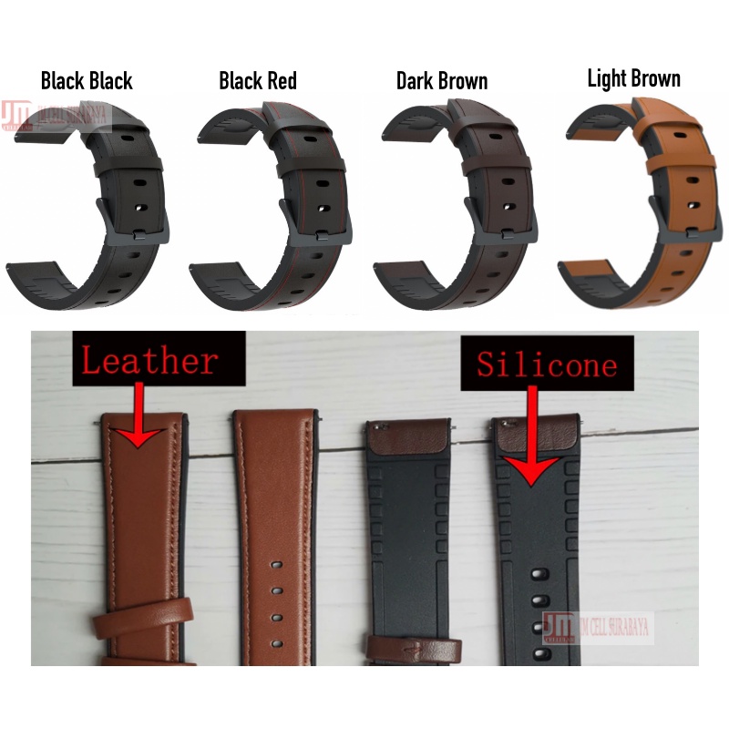 Watch Strap Vyatta Fitme Pro X Gen 1 (BUKAN Gen 2) - Tali Jam 20mm Hybrid Rubber Kulit Leather