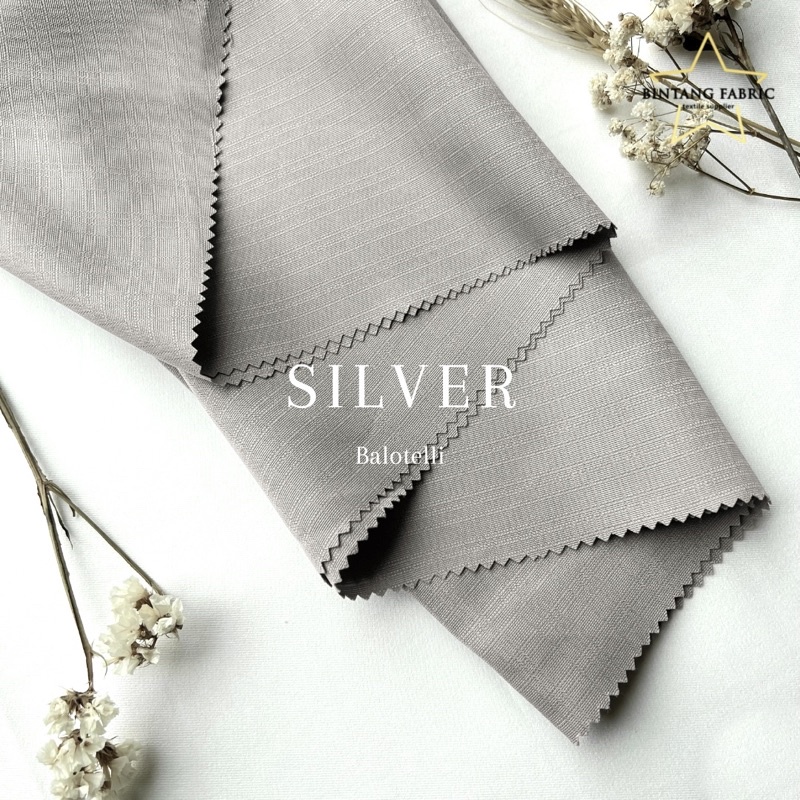 Bahan Bintang Fabric Kain Baloteli Polosan 1 meter-Silver