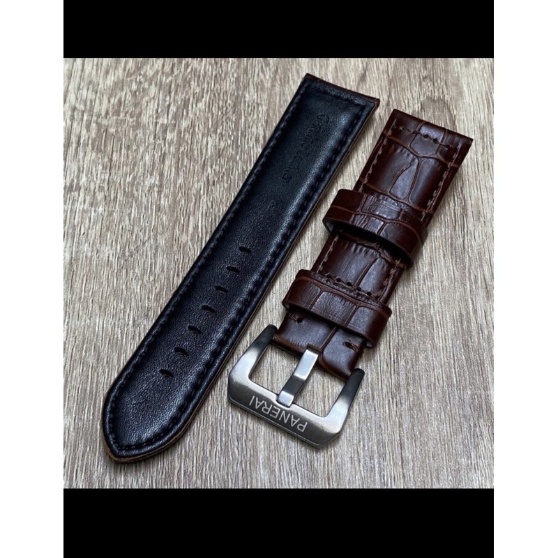 Strap Jam Tangan Luminor Panerai Kulit 24mm Coklat