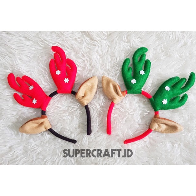 PO 3 HARI Bando Natal Tanduk Rusa Rud1olph Deer Snow Merry Christmas Xmas Santa Clause