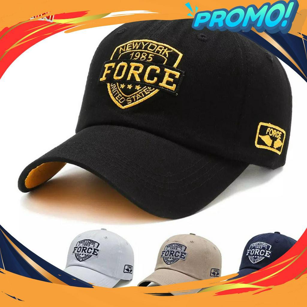 KUALITAS TERBAIK TOPI BASSEBALL LOGO NEW YORD FORCE  TOPI PRIA KEREN SEKALI