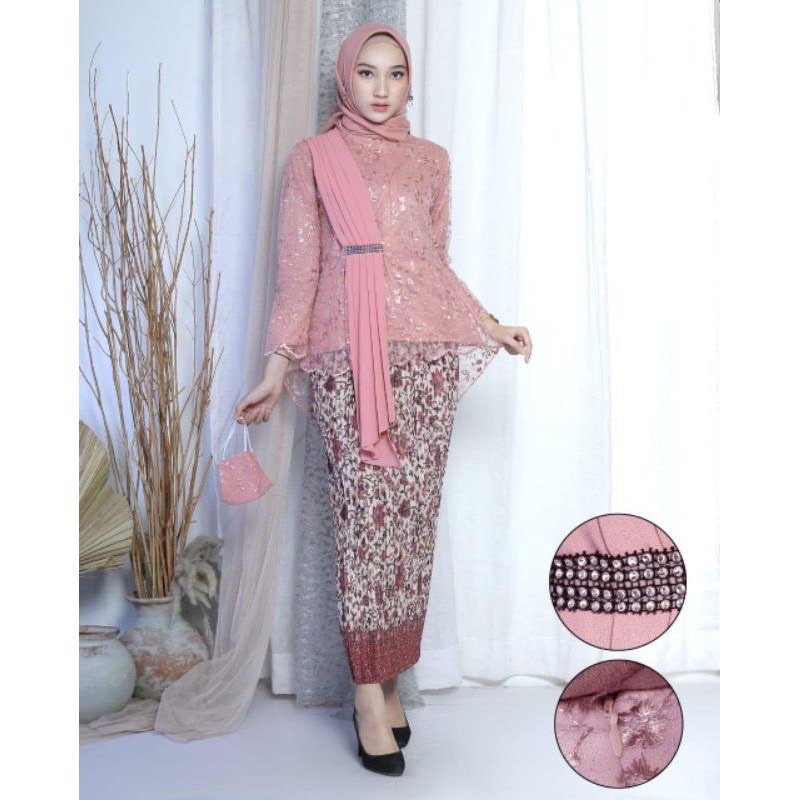 (COD)STELAN KEBAYA TUNIK TULLE BLOUSE AMALIA KEBAYA KONDANGAN AKAD Nikah-6