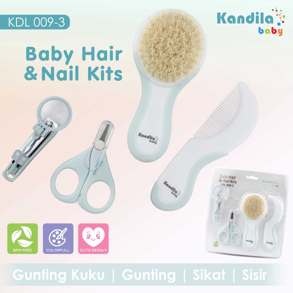 Kandila Baby Hair &amp; Nail Kits Gunting Kuku dan Sisir Bayi Set KDL 09-3