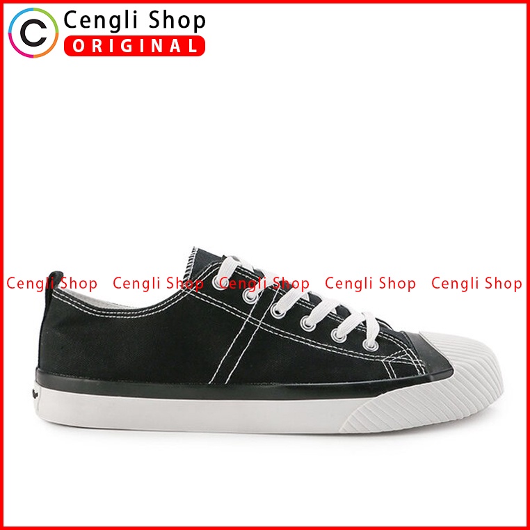 SEPATU SNEAKER HUSH PUPPIES PRIA ORIGINAL CASUAL KETS ASLI HITAM HM022