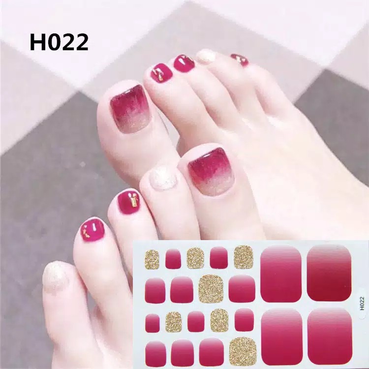 AS029 22 pcs stiker kuku kaki nail art/ stiker motif/ stiker kaki
