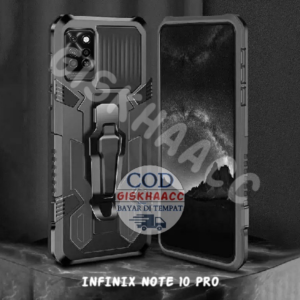 CASE HP INFINIX NOTE 10 - INFINIX NOTE 10 PRO CASING STANDING BACK KLIP HARDCASE ROBOT NEW COVER