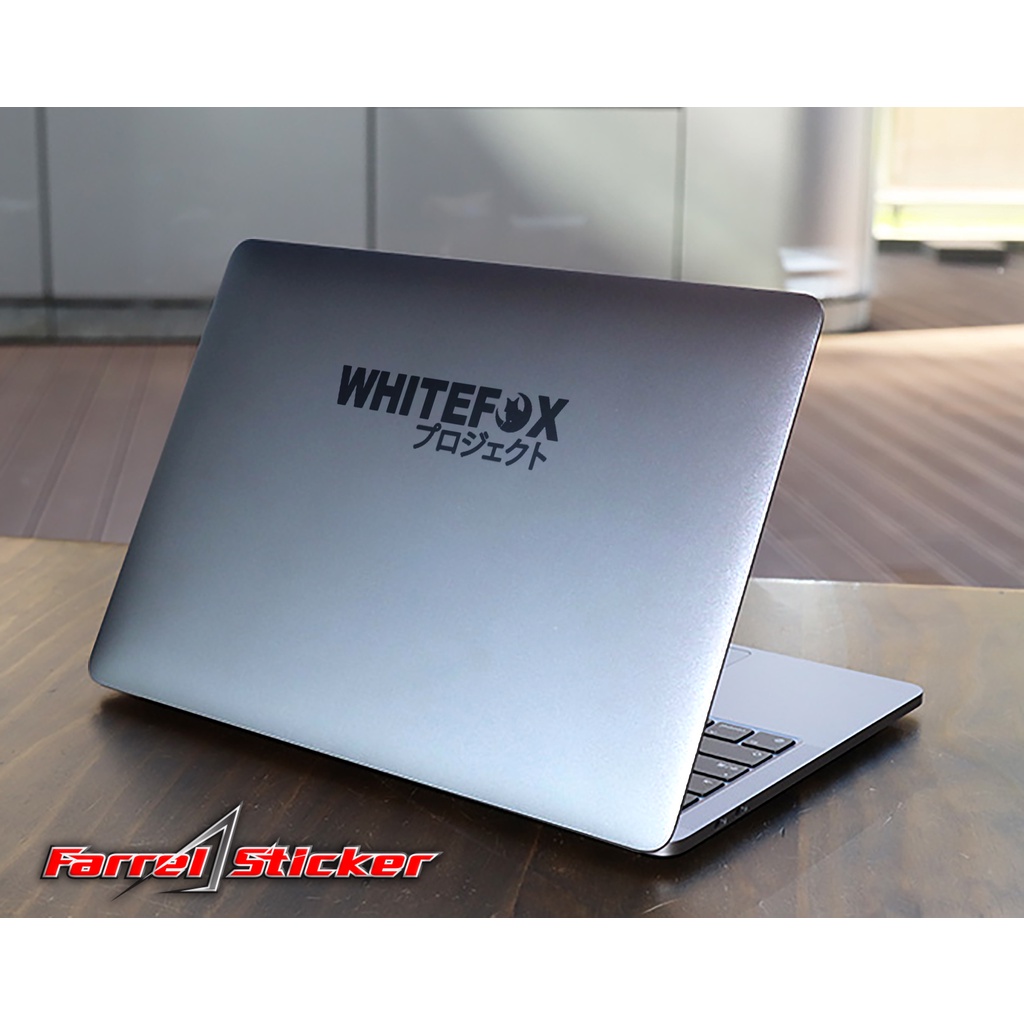 Stiker white fox sticker WHITEFOX 12 CM KANJI