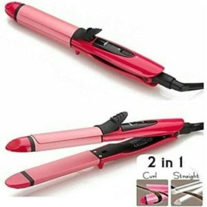 Catok nova mini 2in1 2 in 1 curly straight lurus keriting merk merek tipy nhc - 2009 rambut nhc-2009