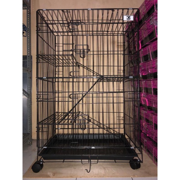 KANDANG KUCING TINGKAT 3-Hitam