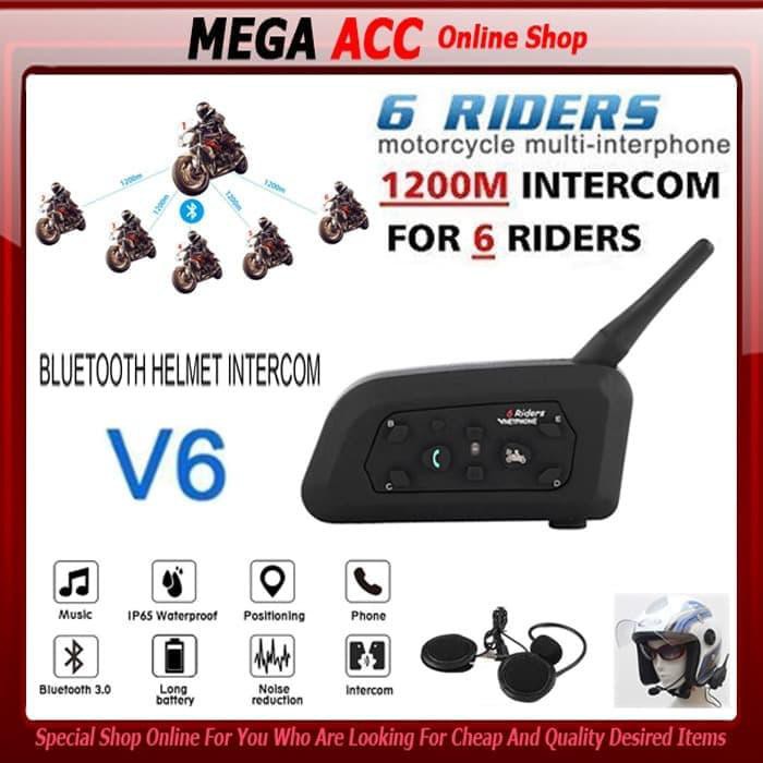 BT Motorcycle Helmet Interphone 1200M Intercom Headset V6 12