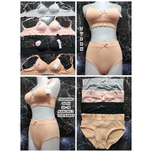 Setelan bra dan celana dalam rajut halus set bra cd wanita rajut cd rajut bh rajut setelan rajut