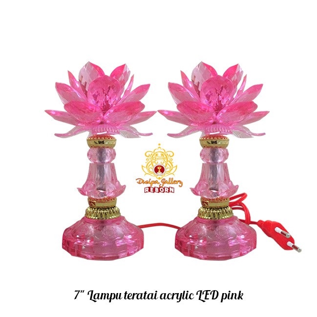 Lampu altar sembahyang LED 7&quot; Lampu Teratai acrylic pink