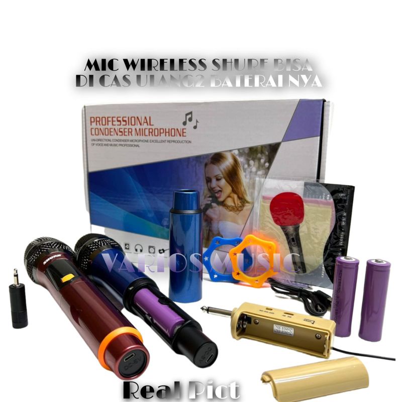 MIC WIRELESS KARAOKE SHURE HANDHELD 2 MIC SHURE BISA DI CASH