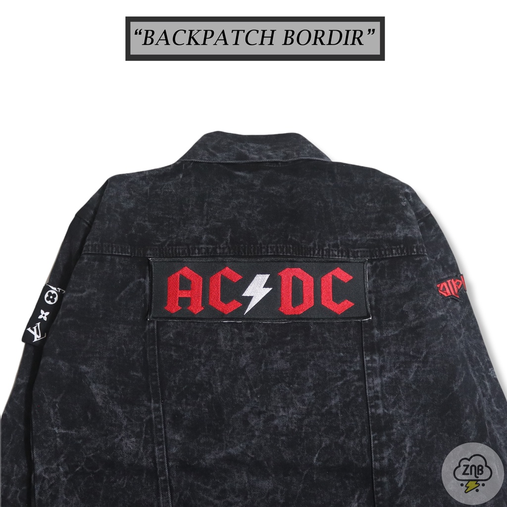 ZINBONS PATCH TULISAN BACKPATCH TULISAN ACDC EMBLEM MUSIC TERLARIS