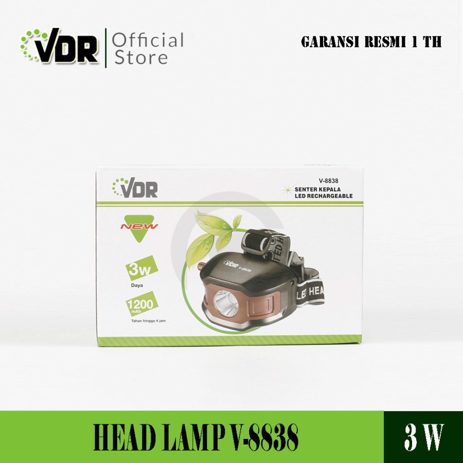 SENTER KEPALA LED VDR / alat bantu penerangan Lampu Hiking/ KING JAY