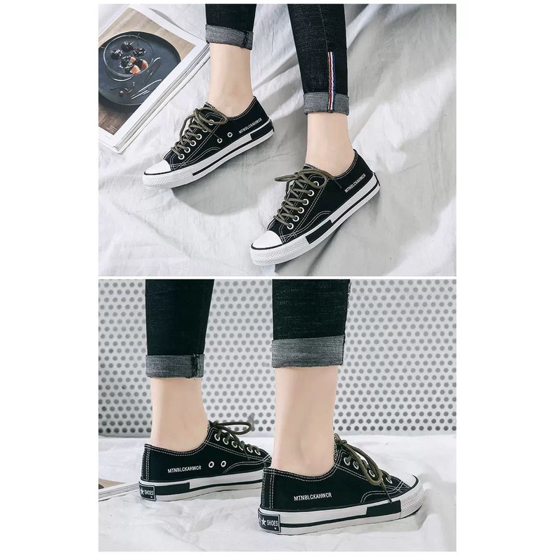 {COD/BAYAR DITEMPAT} DF-510 Sepatu Wanita Sneakers Tali Kanvas Model Terbaru 2021 Trendy dan Elegan