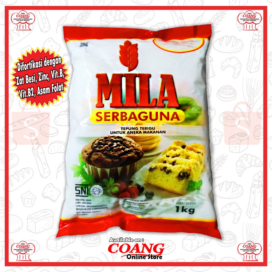 

MILA TEPUNG TERIGU SERBAGUNA KEMASAN 1KG - TOKO BAHAN KUE MAKASSAR