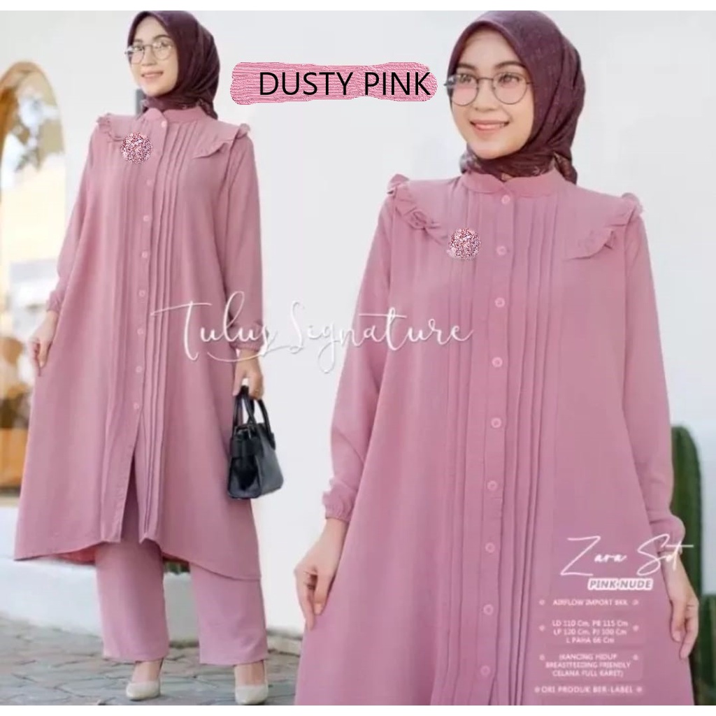 ZIRA Set Crinkle Airflow Jumbo LD 120 - ZIRA Set / One Set Jumbo Crinkle Premium Motif Polos / Setelan Wanita / Stelan Long Tunik Busui / Setelan Long Tunik Polos Plisket / one set plisket premium / setcel polos crinkle / One set polos / Set premium