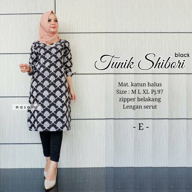 Jual Tunik Shibori Black Tunik Batik Tunik Sibori Modern Monocrome ...