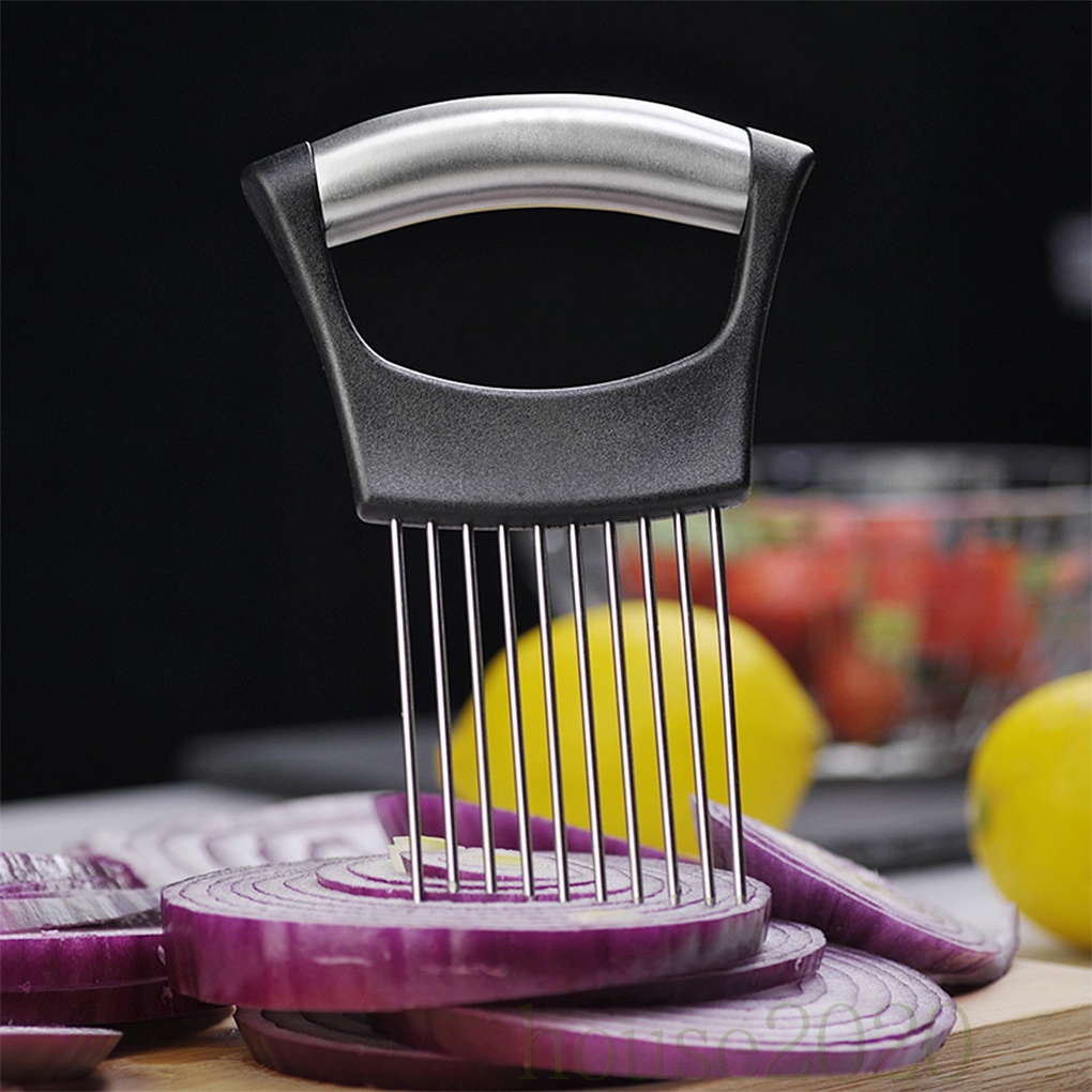 [HOUSE2020]Onion Slicer Stainless Steel Onion Needle Portable Vegetable Slicer Kitchen Accessory, Type 1