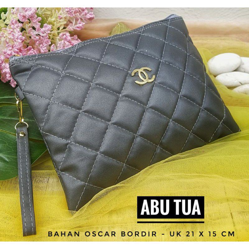 CLUTCH DIXY BORDIR PAKE TALI PENDEK/POUCH MAKE UP/POUCH MULTIFUNGSI