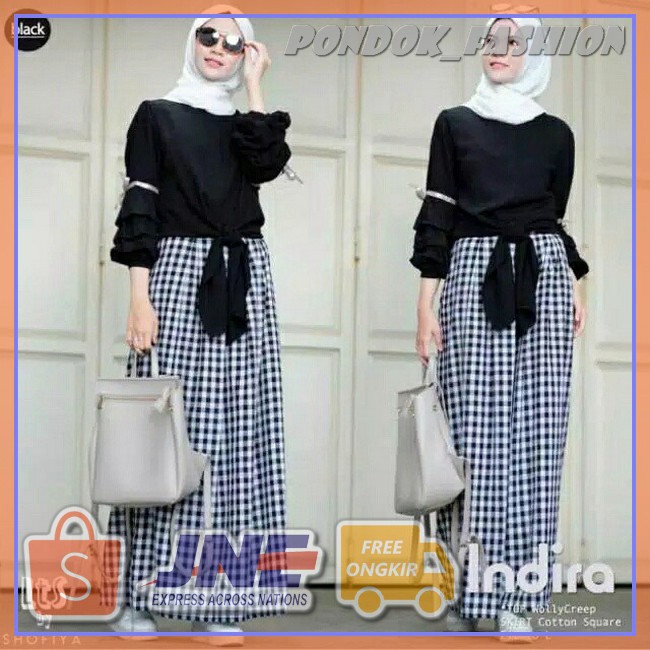 Fashion muslim/pakaian wanita/Hijab/syari/jumpsuit/overall/Jumpsuit overall Set Indirra - BINFAS218