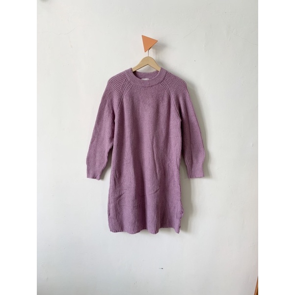 dress rajut knit GU lilac korea