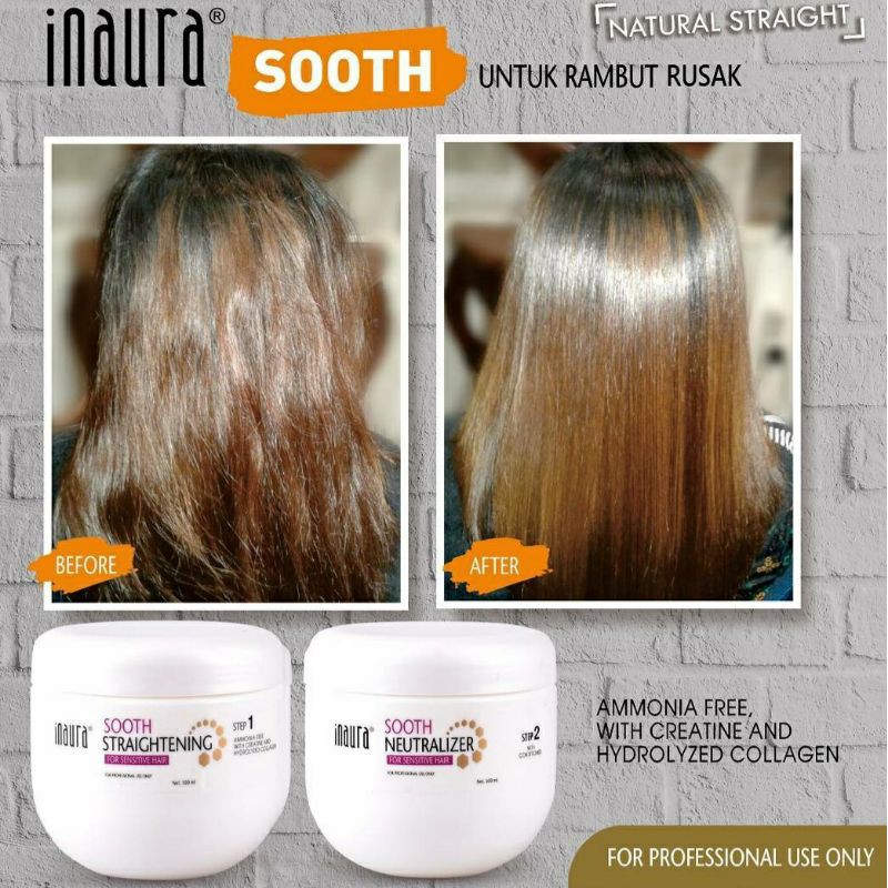 INAURA STEP 1 Straightening (1KG) 1000 GR / Obat Rebonding / Krim Pelurus Rambut