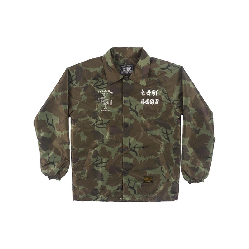 Easthood Mistake Coach Jaket Motif Loreng Hijau