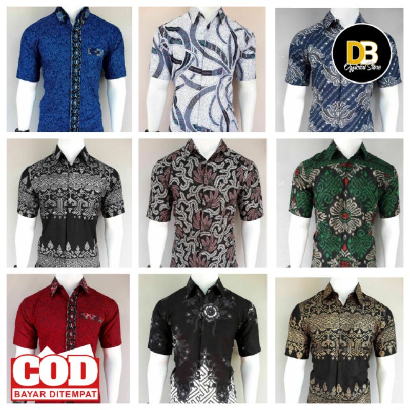 BAJU BATIK PRIA DEWASA LENGAN PENDEK M L XL XXL / KEMEJA KANTOR / BATIK PEKALONGAN / KEMEJA KERJA / KEMEJA BATIK PEKALONGAN / SERAGAMAN /COD