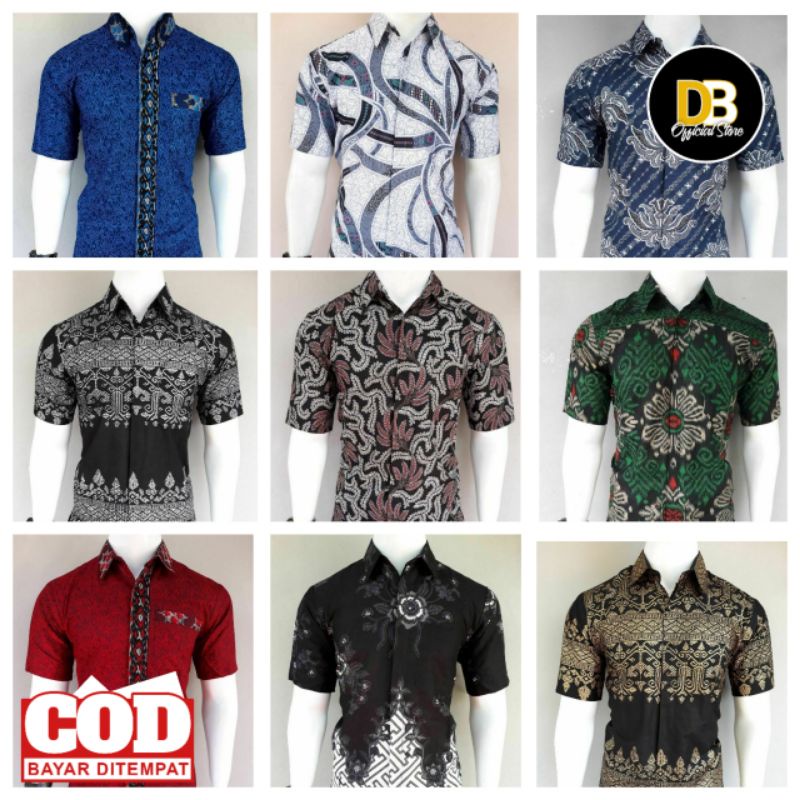 BAJU BATIK PRIA DEWASA LENGAN PENDEK M L XL XXL / KEMEJA KANTOR / BATIK PEKALONGAN / KEMEJA KERJA / KEMEJA BATIK PEKALONGAN / SERAGAMAN /COD